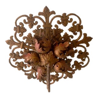 Vintage French Fleur De Lis Ceiling Light Fixture For Sale
