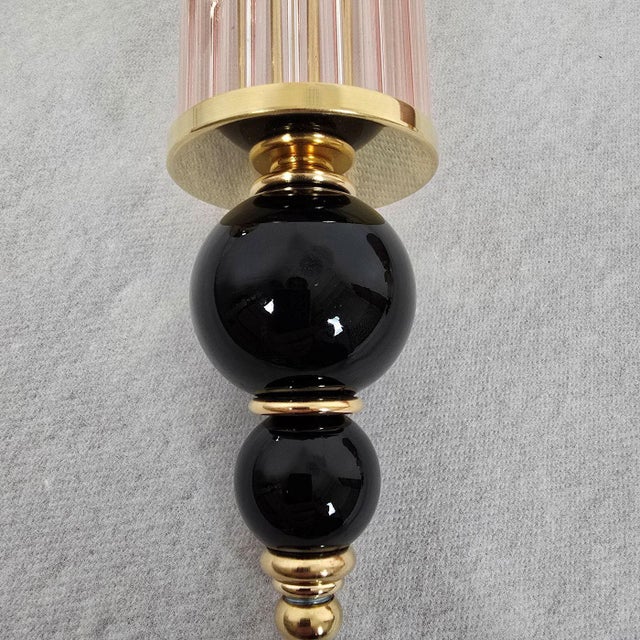 1990s Powder Pink Murano Glass Sconces - a Pair For Sale - Image 12 of 12