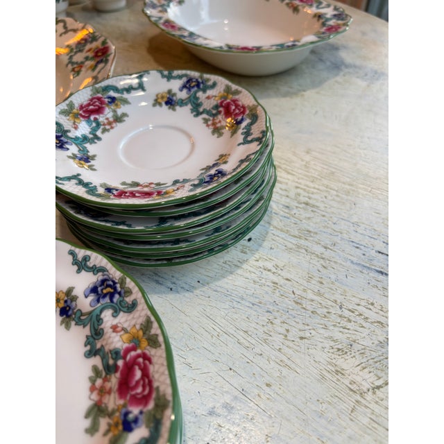 Royal Doulton 1990s Royal Doulton Flora Dora Green China - Set of 36 For Sale - Image 4 of 11