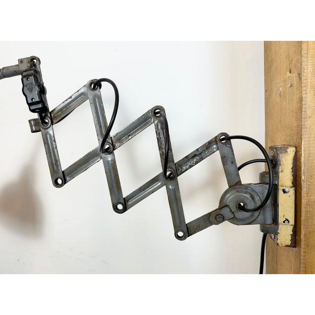 Mid-Century Modern Vintage Industrial Scissor Wall Lamp from Elektroinstala, 1960s For Sale - Image 3 of 18