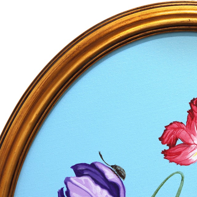 Petals in Reverie II - Framed Botanical Flowers Still Life Acrylic Painting by Carlos Gamez De Francisco For Sale - Image 4 of 9
