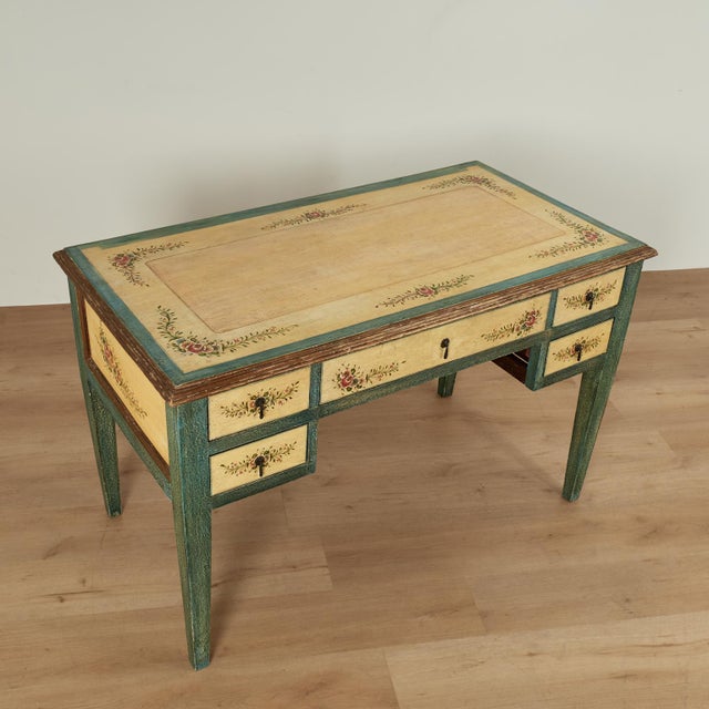 Wood Vintage Italian Painted Desk For Sale - Image 7 of 14