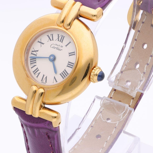 Cartier 1980s Cartier Must De Colisee Vermeil 590002 Ladies 24mm Watch Box/Papers For Sale - Image 4 of 15