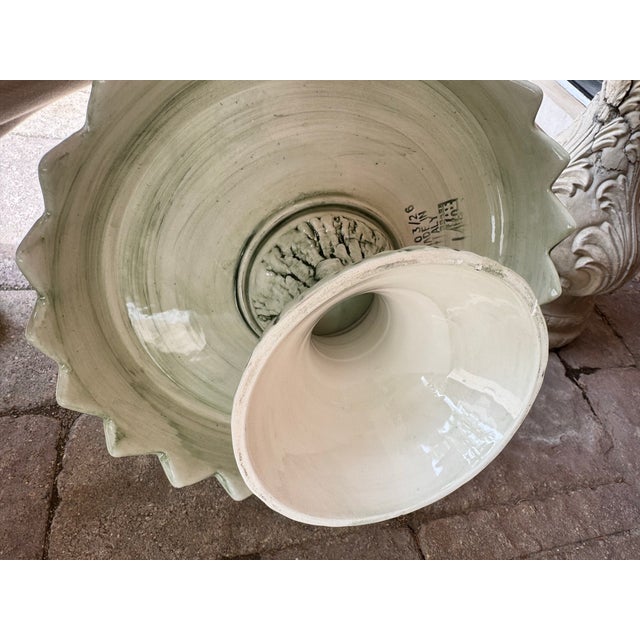 Mid 20th Century Italian Majolica Cake Plate / Stand For Sale - Image 9 of 10