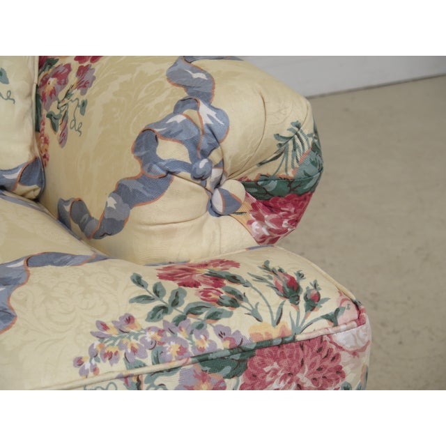1990s Vintage Ethan Allen Yellow Floral Upholstered Sofa Chairish