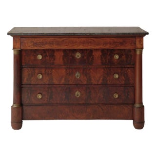 19th Century French Mahogany Chest With Marble Top (B) For Sale