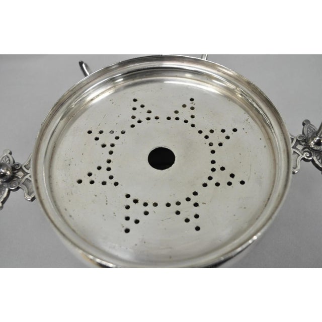 Antique English Art Nouveau Silver Plated Covered Butter Serving Dish W / Birds For Sale - Image 10 of 15