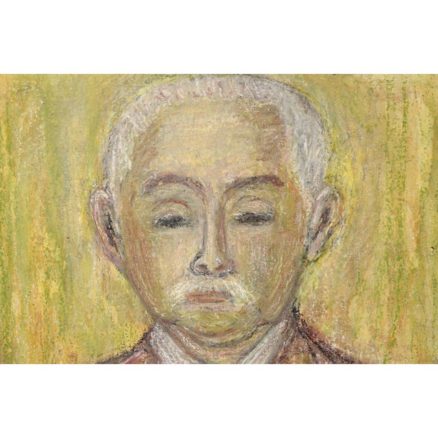 Portrait of a Man with White Hair and Mustache in Pastel on Cardstock Portrait of a man by Honora Berg (American,...