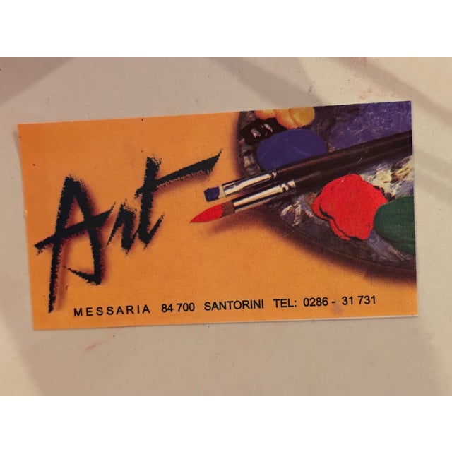 Vintage Greece 7 Embossed and Hand Painted Chairs Original Framed Art For Sale - Image 15 of 15