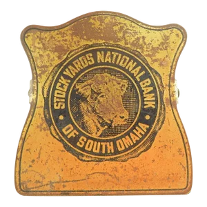 Antique Brass Advertising Paper Bill Clip Stockyards National Bank S Omaha