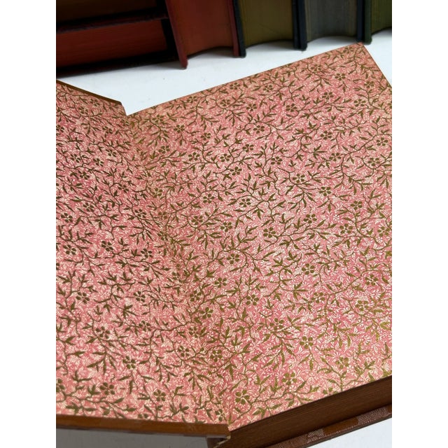 Blue Antique Decorative Book Set – 14 Vintage Red, Blue, Green & Gilt Library Books for Shelf Styling For Sale - Image 8 of 12