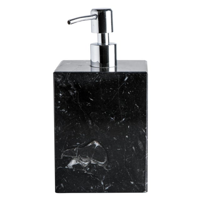 Black Square Soap Dispenser in Black Marble For Sale - Image 8 of 8