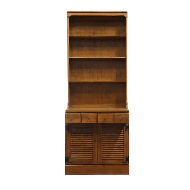 Ethan Allen Heirloom Nutmeg Maple CRP Custom Room Plan 30" Shutter Door Cabinet W. Bookcase Top 10-4511p / 10-4019 For Sale In Kansas City - Image 6 of 15