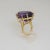 1970s Large Amethyst and Diamond Gold Cocktail Ring size 4 For Sale - Image 4 of 10