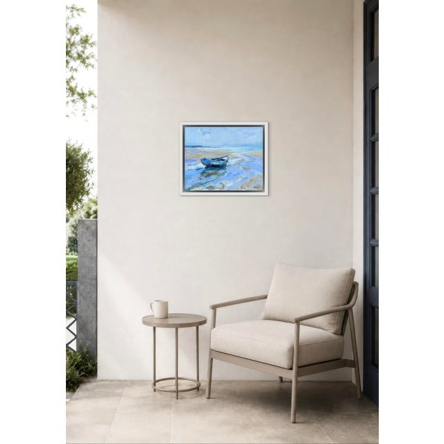 2020s Contemporary Impressionist Coastal Boat, Oil Painting For Sale - Image 5 of 6