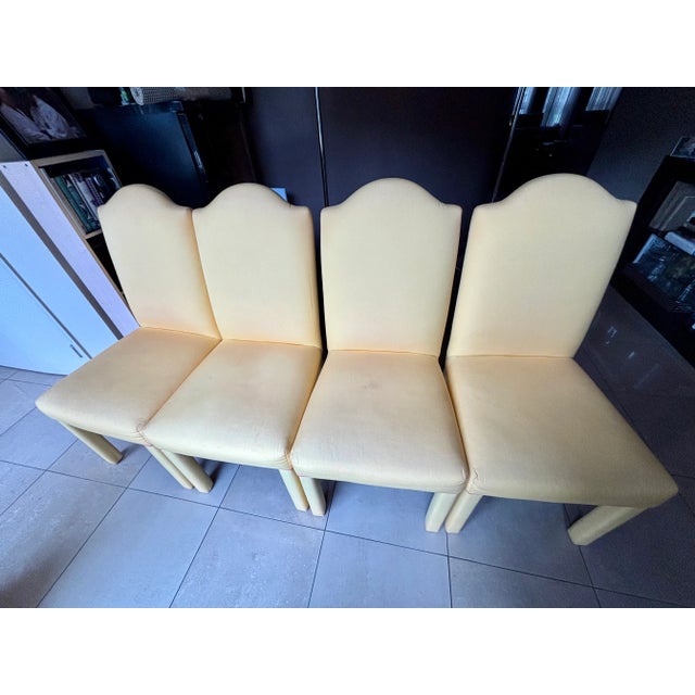 Set of 4 Fully Upholstered Camel Back Parsons Chairs- Charles Stewart Company For Sale - Image 4 of 16