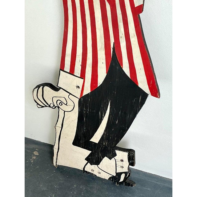 Vintage Boho Life Size Wooden Character Sign For Sale In West Palm - Image 6 of 9