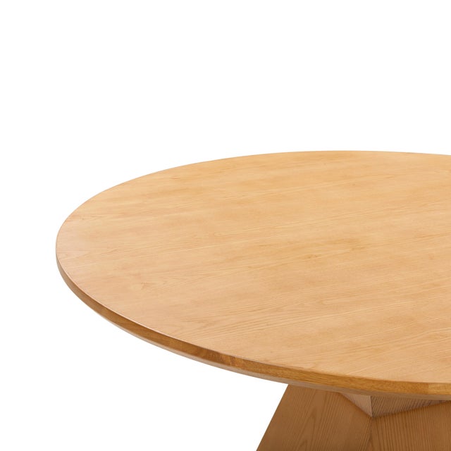 2020s Nolan Natural Wood Round Dining Table For Sale - Image 5 of 8