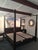 Black King Size Canopy Bed With Matching Nightstands Attributed McGuire 3-Piece Bedroom Set For Sale - Image 8 of 10