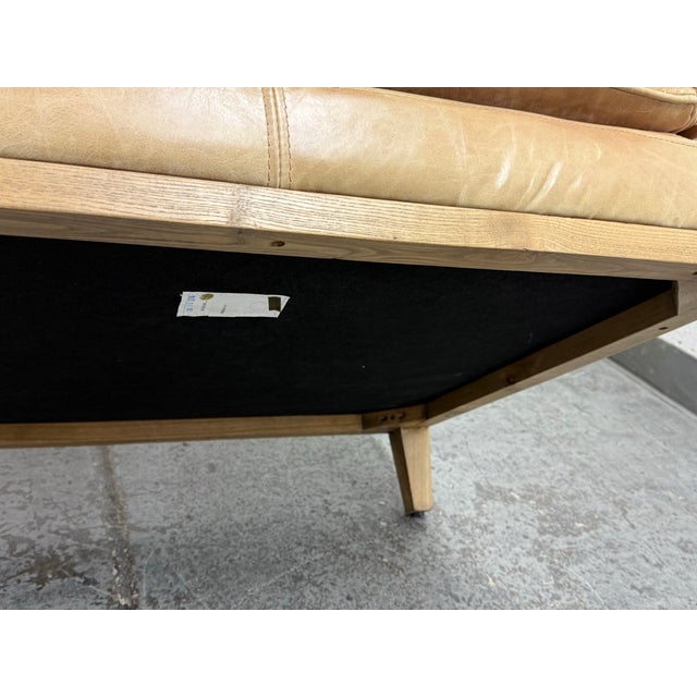 Contemporary Tan Leather Armchair For Sale - Image 10 of 12