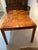 Vintage Mid Century oak dining table with 4 chairs. The solid wood table featured a distinctive checkered parquet top...