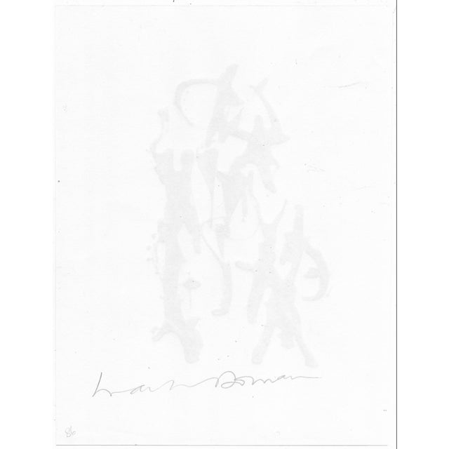 1991 abstracted painting on paper by Northern Virginia by DC area artist Mark Dorman. Signed on the back. Combined...