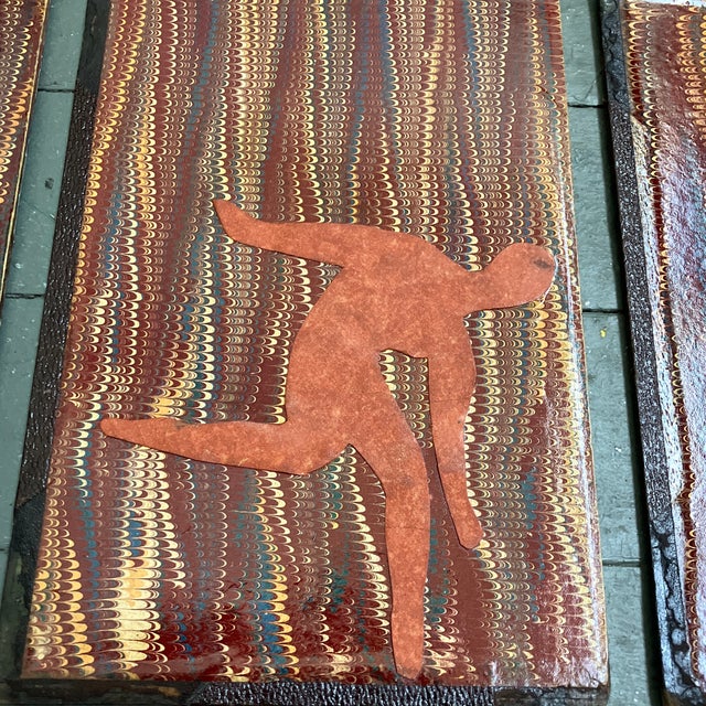 Abstract Contemporary 4 Original Wayne Cunningham Abstract “Running Man “ Collages-Set of 4 For Sale - Image 3 of 6