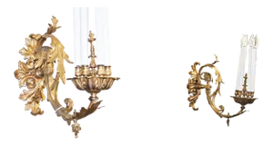 Giant-Scale French Gilt Sconces - A Pair