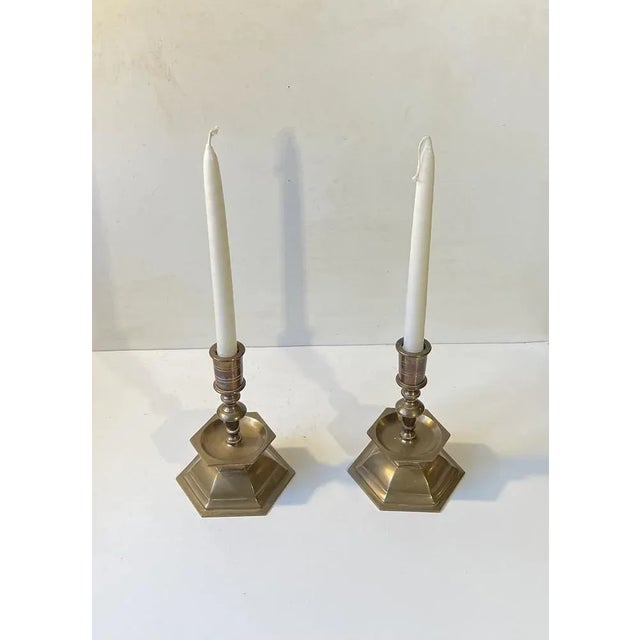 Baroque Vintage Church Altar Candlesticks in Brass, 1930s, Set of 2 For Sale - Image 3 of 8