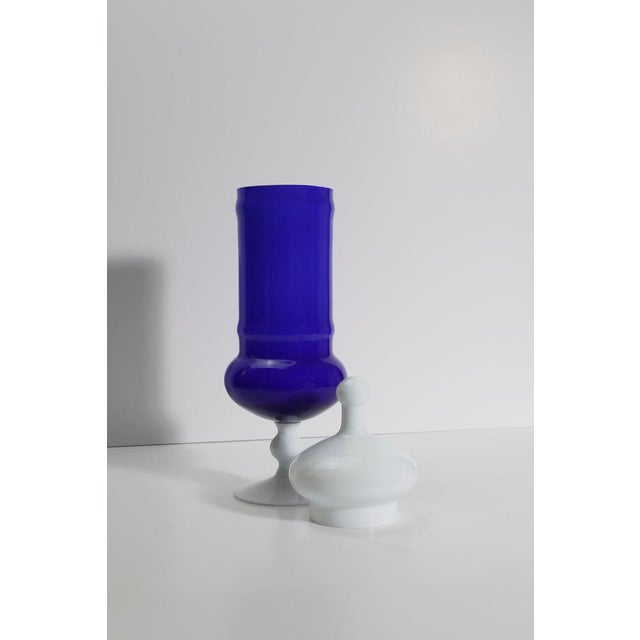 Apothecary Jar in Cobalt Blue Cased Glass by Carlo Moretti, Italy, 1960s For Sale - Image 3 of 10