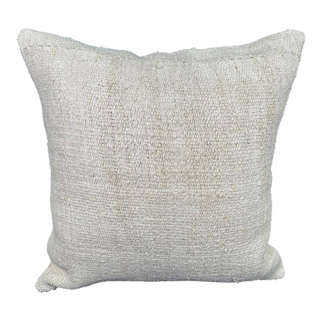 Turkish Hemp Pillow Cushion Natural Beige Cushion Cover 20"x20" For Sale