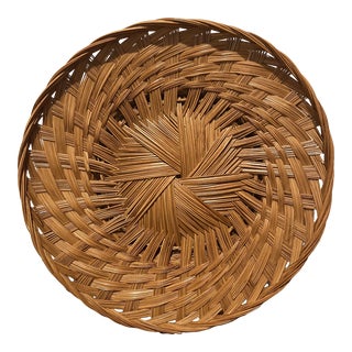 Vintage French Handwoven Basket For Sale