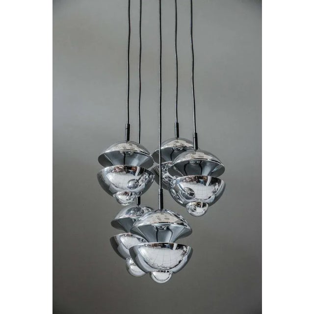 Chromed Chandelier from Kaiser Leuchten, Germany, 1960s For Sale - Image 4 of 17