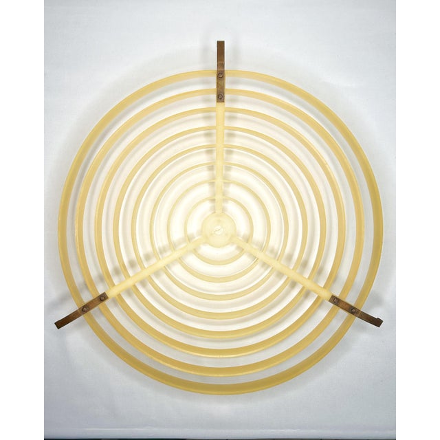 Wood Mid-Century Danish Copper Pendant Lamp with Teak Top and Sculptural Acrylic Diffuser, 1960s For Sale - Image 7 of 9