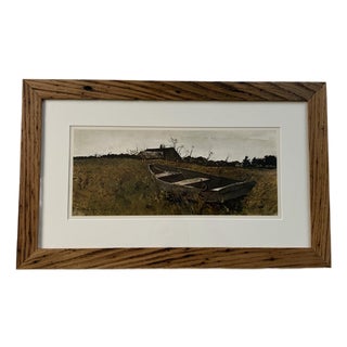 Andrew Wyeth’s “Teel’s Island” Framed in American Chestnut For Sale
