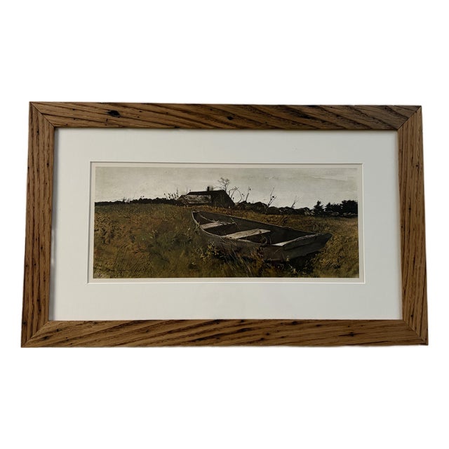 Andrew Wyeth’s “Teel’s Island” Framed in American Chestnut For Sale