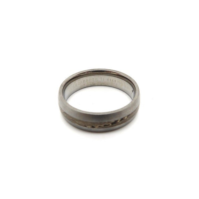 Vintage Satin Finished 14k & Cobalt Mokune Gane Titanium Ring Size 10 For Sale - Image 4 of 4