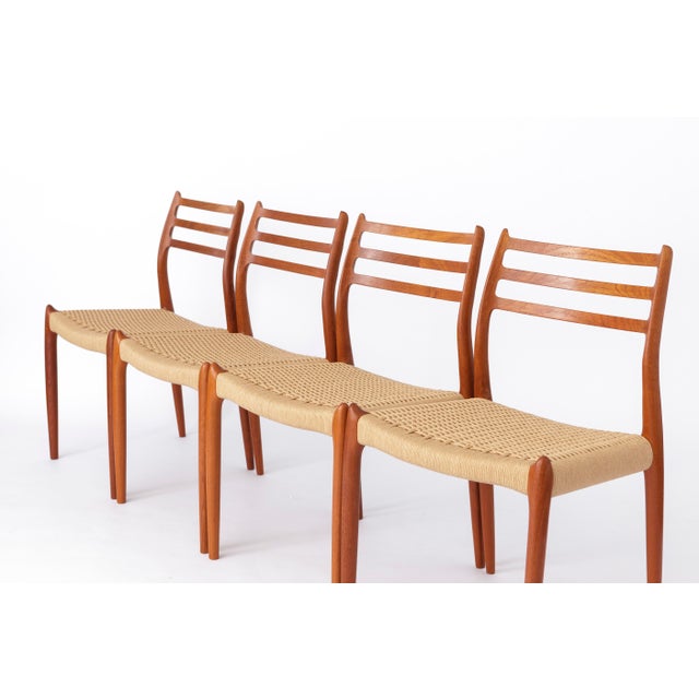 Vintage Danish Model 78 Dining Chairs in Teak by Niels Otto Møller for J.L. Møllers, 1970s, Set of 4 For Sale - Image 4 of 11