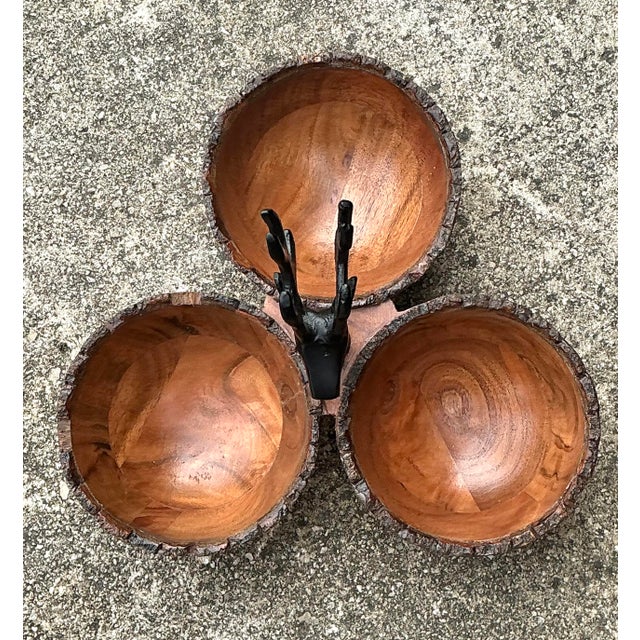 Vintage Burl Wood Buck Nut Bowl For Sale In West Palm - Image 6 of 12