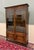Antique English Jacobean Bookcase Cabinet Double Door Wavy Glass Tiger Oak 1930s For Sale - Image 4 of 18