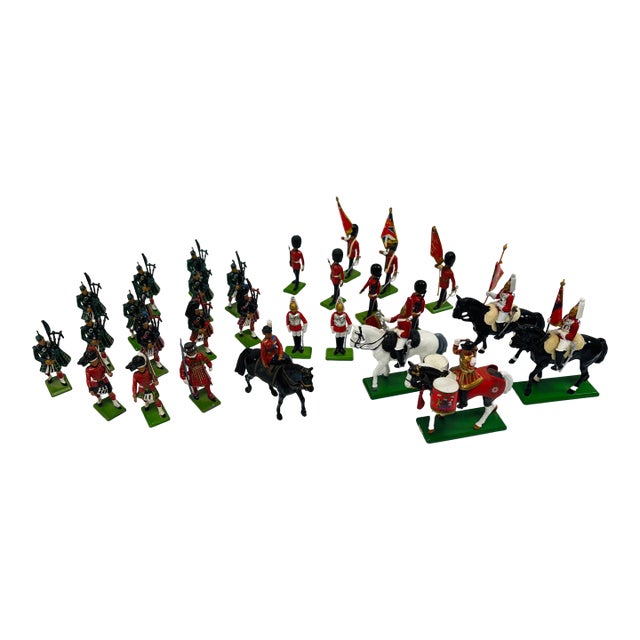 Vintage W. Britains Collection of Hollow-Cast Metal Toy Soldiers - 28 Pcs. For Sale