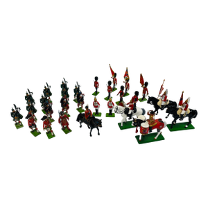 Vintage W. Britains Collection of Hollow-Cast Metal Toy Soldiers - 28 Pcs.