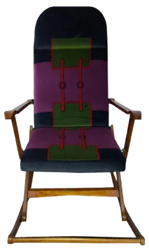 Mid-Century Rocking Chair with Roberta di Camerino Fabric