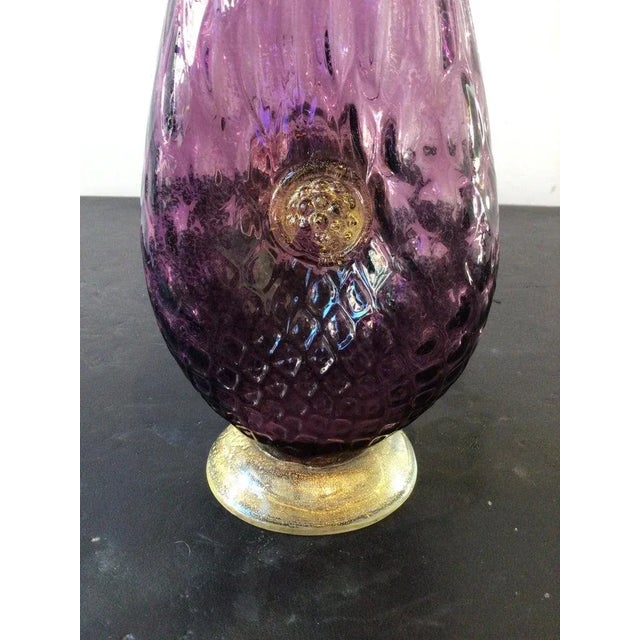 Purple 1950s Purple Murano Vase with Lions Head For Sale - Image 8 of 13