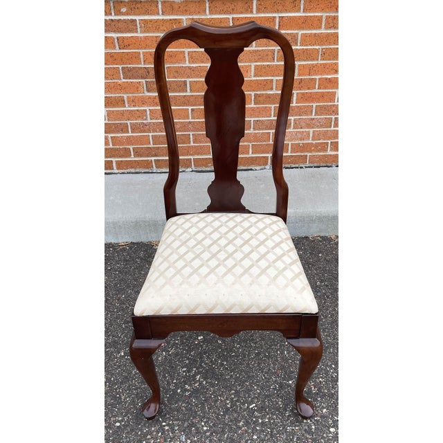 1990s Vintage Pennsylvania House Solid Cherry Queen Anne Upholstered