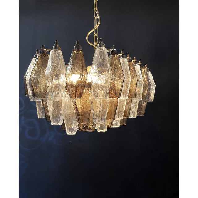 Chandelier in Clear and Smoked Glasses by Carlo Scarpa, 1990 For Sale - Image 11 of 18