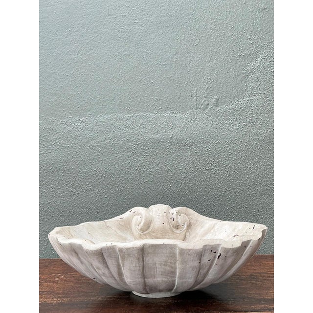 Vintage Italian Carved Wood Shell Bowl For Sale - Image 4 of 12