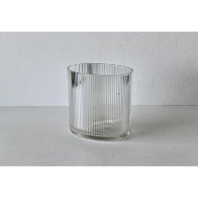 Plastic Sally Designs Style Oval Corrugated Lucite Acrylic Wastebasket For Sale - Image 7 of 13
