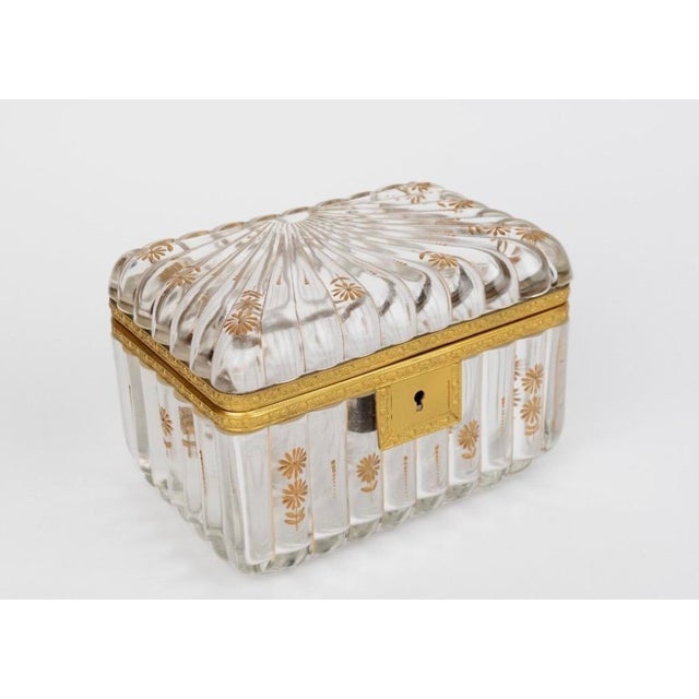 Pair of 19th Century French Baccarat Gilt Bronze & Crystal Boxes For Sale - Image 10 of 18