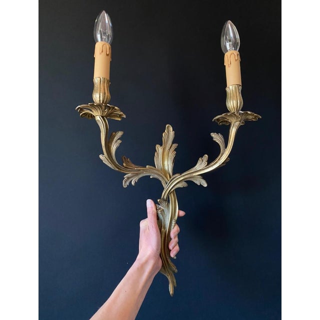 Vintage Bronze Sconces, 1950s, Set of 2 For Sale - Image 11 of 13